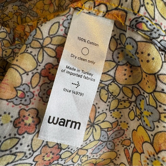 Warm NY Cotton Floral Print Long Sleeve Boho Peasant Blouse Top Size S - Picture 11 of 14